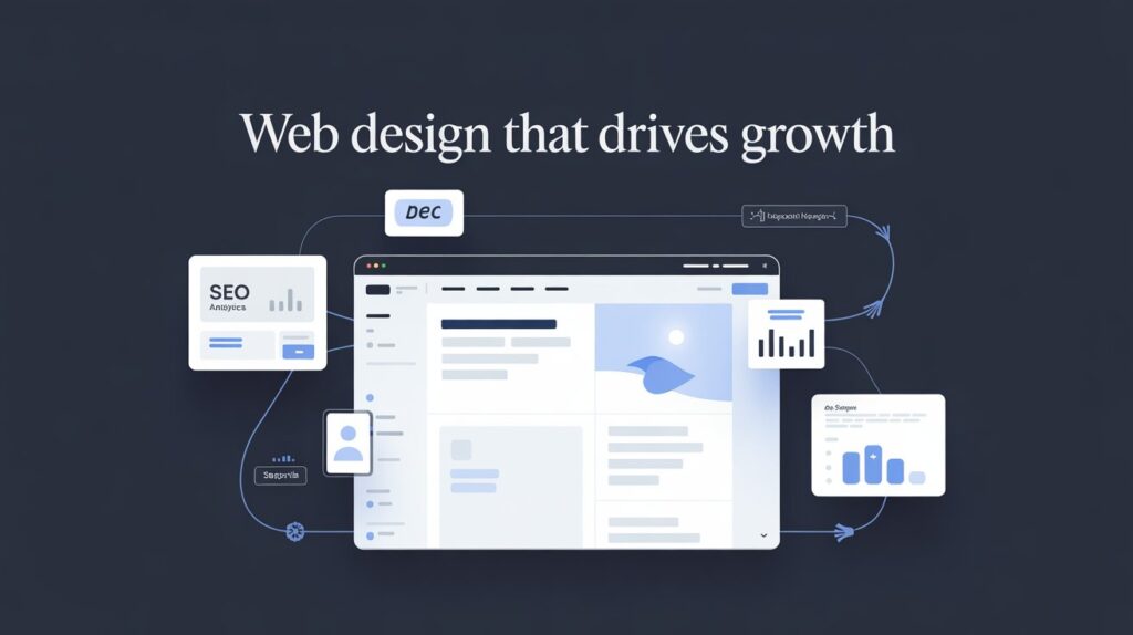 Web design promoting business growth strategies.